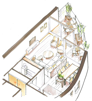schetsontwerp interieur